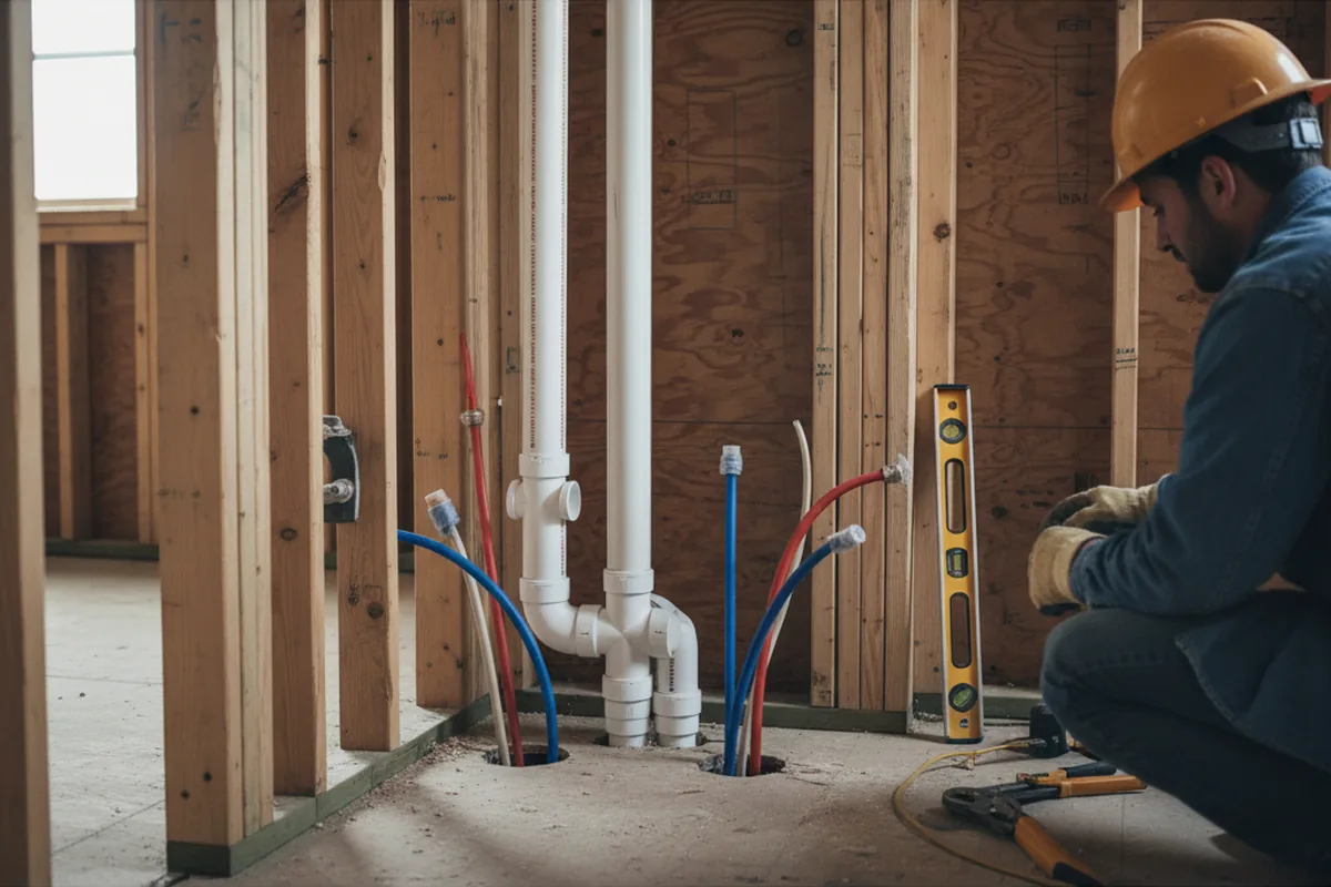 Drain and supply rough-in during Sump Pump Repair in Capitola