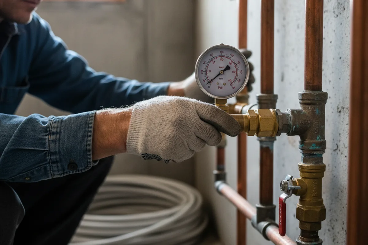 Pressure testing a repaired line during Water Line Repair in Capitola